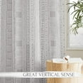 thumbnail image 4 of NICETOWN Boho Curtains 95 Inch length 2 panels set, Semi Sheer Linen Curtains Light Filtering Wrinkle Free Country Rustic Farmhouse Grommet Drapes for Bedroom Living Room, Grey, 1 Pair, 4 of 8
