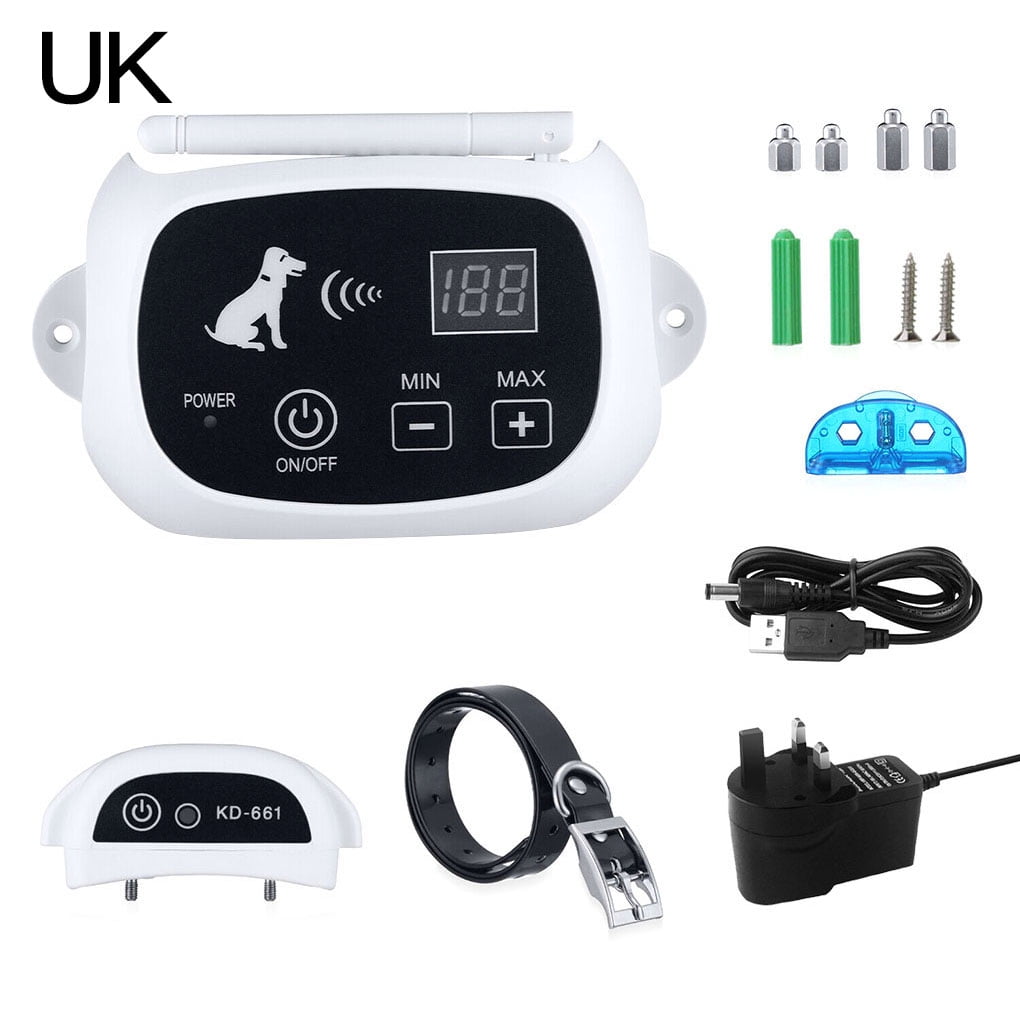 Pet Electric Fence Containment System Wireless Waterproof Adjustable Shock Collar Pet Trainer, 1