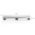 thumbnail image 3 of Stainless Steel 24 in. Linear Shower Drain, Geometric Square Grate, 304 Stainless Steel, Debris Basket Included, 3 of 12