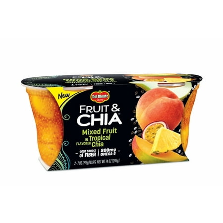 Mixed Fruit - (4 Cups) Del Monte Fruit & Chia Mixed Fruit in Tropical Flavored Chia, 7 oz cups