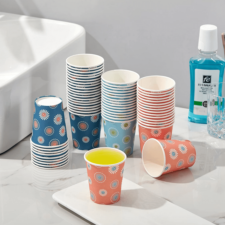 SIUQ 5 oz Paper Cups 300 Count, Disposable Mouthwash Cups for Bathroom,  Small Cup for Hot/Cold Drink