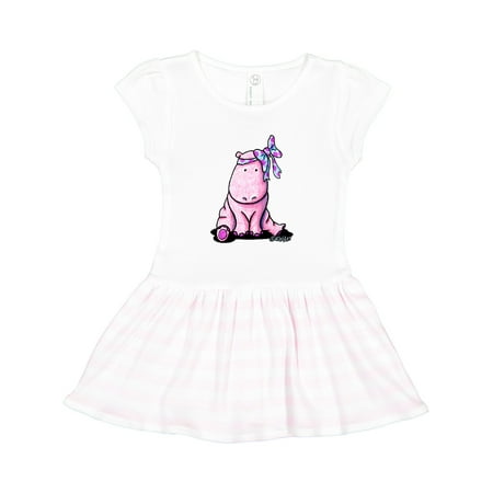 

Inktastic Pink Hippo Gift Toddler Girl Dress