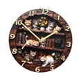 thumbnail image 3 of Reloj de pared colgante con diseño de gato, reloj decorativo de arte, ligero, funciona con pilas. SX3 20 cm, 3 of 9