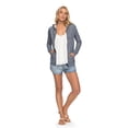thumbnail image 3 of Roxy Womens Trippin Stripe Zip Up Hoodie - Blue/Marshmallow, 3 of 5
