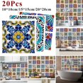 thumbnail image 4 of 20PCS Moroccan Style Tile Effect Wall Stickers Kitchen Bathroom Self-Adhesive, 4 of 5