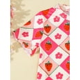 thumbnail image 6 of Nygoyerh Toddler Kids Girls Summer Cute Outfits Strawberry/Floral Print Short Sleeve T-shirt with Flare Pants 2Pcs Little Girls Casual Long Pants Sets 18M 24M 3T 4T 5T 6T, 6 of 9
