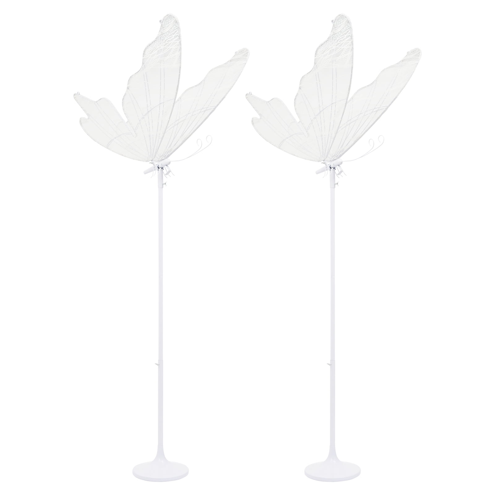 Butterfly Floor Lamps 2-Pack, 80cm/31.5in Height, Paint-Sprayed Iron with White Gauze, Warm LED & Anti-Slip Base, Ideal for Weddings/Stages/Hotels