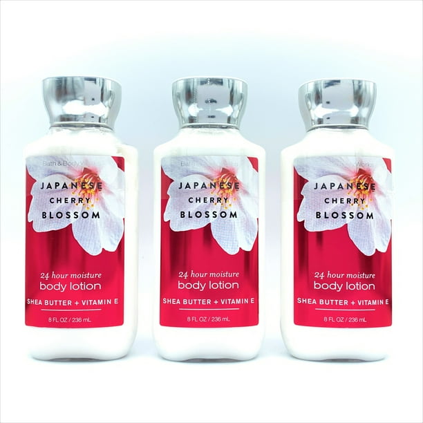 Bath and Body Works Japanese Cherry Blossom Body Lotion 3Piece Bundle