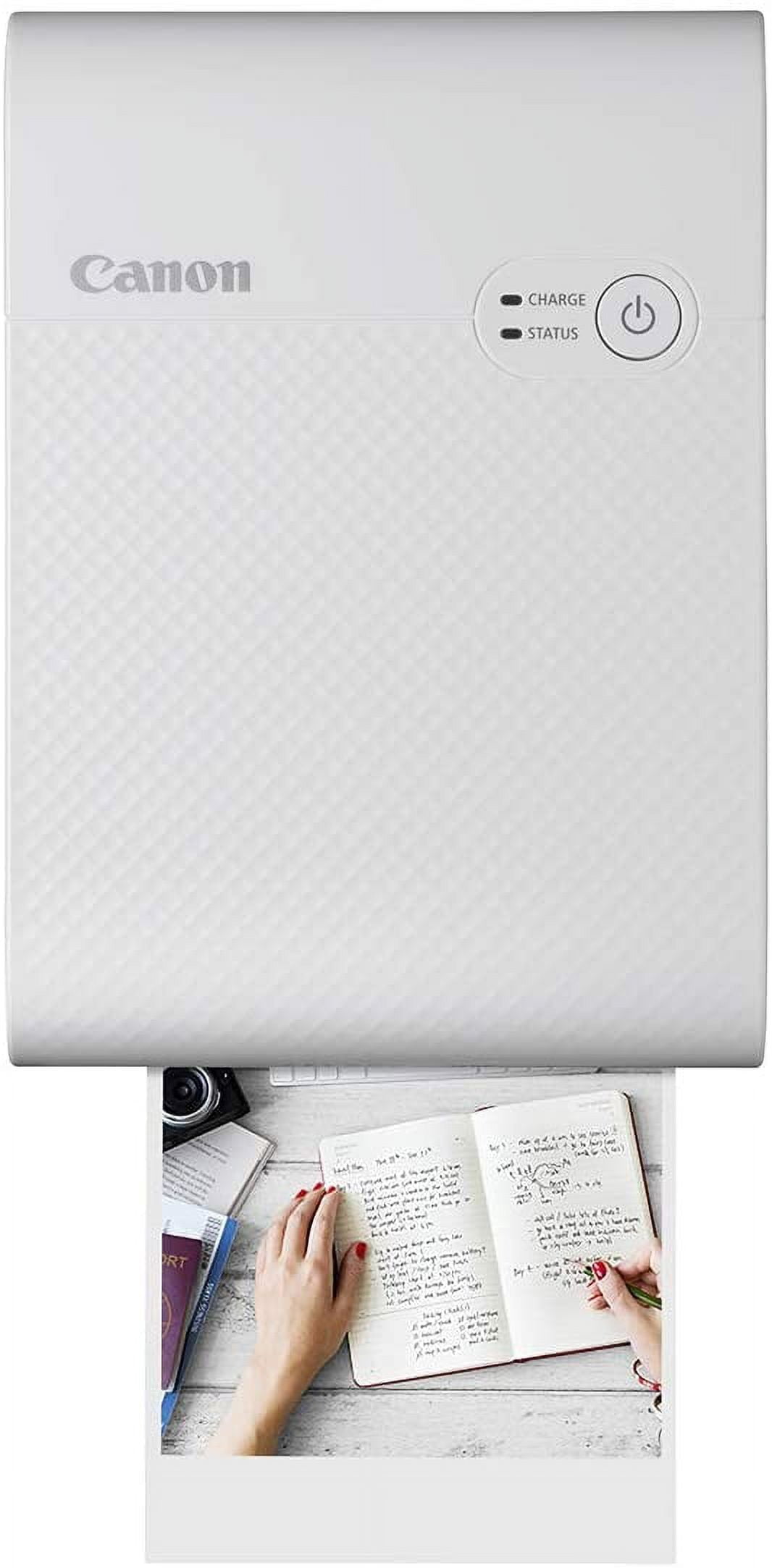 Canon SELPHY Square QX10 Portable Photo Printer, Wi-Fi Connectivity, USB Charging, Dye Sublimation Printing, 100 Year Print Life, Square Photo Paper, SELPHY Photo Layout App INTL Model (White)
