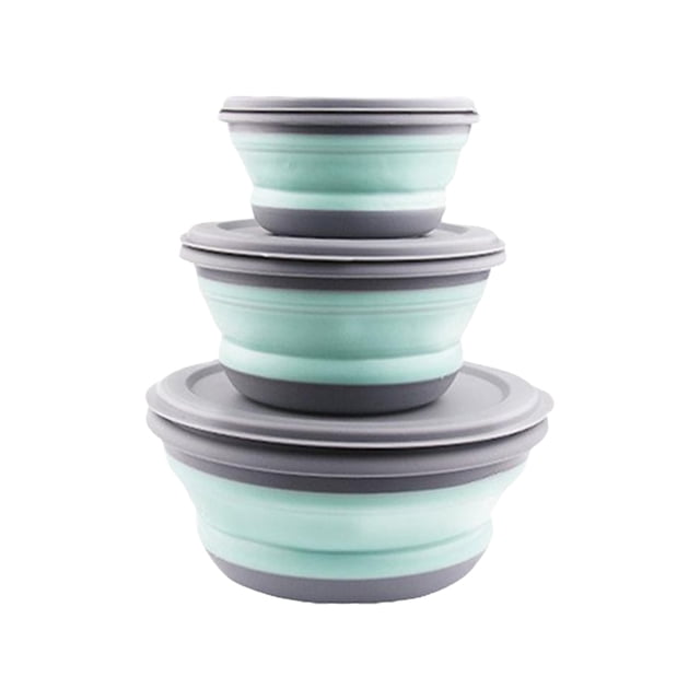 Juego De 3 Cuencos Plegables Para Acampar Contenedores De Cocina De Silicona Portátiles Para Viajes Acampar Al Aire Libre ANGGREK Otros