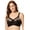 Black/Silver, variant on Women's Elila 1301 Embroidered Microfiber Wireless Soft-cup Bra (Black/Silver 44B)