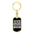 thumbnail image 4 of Wife Of A Retired Firefighter Stainless Steel or 18k Gold Premium Swivel Dog Tag Keychain, 4 of 10