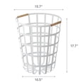 thumbnail image 6 of Yamazaki Home Wire Basket, White, Steel + Wood, 10.5 gallon, 40 liters, Supports 22 pounds, Handles, Water Resistant, No Assembly, 6 of 6