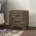 2 Drawer Wooden Nightstand with Metal Handles and Bracket Legs, Brown