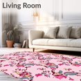 thumbnail image 2 of ODIKA 2'x3' Machine Washable Non-Slip Area Rug, Floral Vine with Cascading Blossom Trails High Traffic Rug, Pink, 507896, 2 of 7