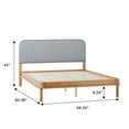 thumbnail image 5 of Walker Edison Contemporary Wood Queen Bed with Curved Upholstered Headboard - English Oak/Grey, 5 of 13