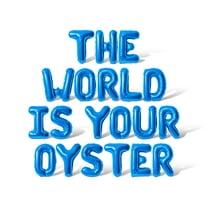 Letter Balloons - THE WORLD IS YOUR OYSTER 16" Inch Alphabet Letters Foil Mylar Balloon Graduation Day Party Banner (Blue)