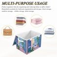 thumbnail image 6 of Yayeee Collapsible Cube Storage Bin with Lid Fabric Closet Decorative Basket with Handles, Purple Window, 6 of 7