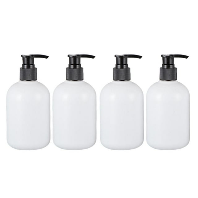 4 de botellas de plástico, acondicionador de ú, dispensador, loción, lavavajillas, recipientes Salvador Botellas de champú vacías