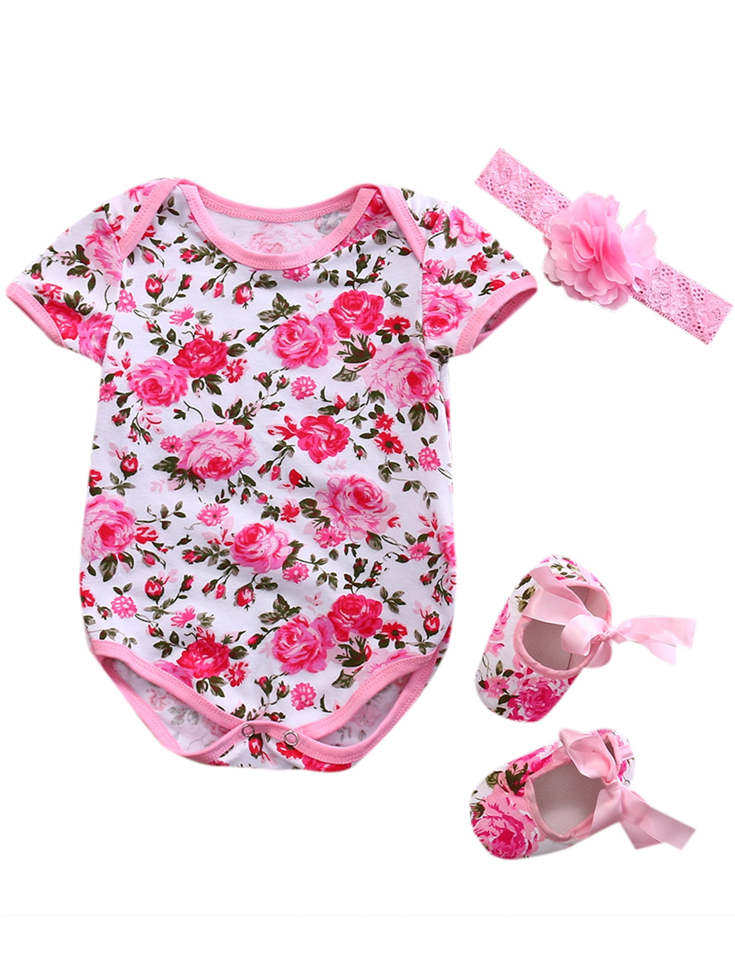 Details about   Infant Kids Baby Girls Outfits Clothes Romper Bodysuit+Floral Printed Shorts Set 