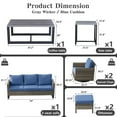 thumbnail image 3 of Bellefurn Outdoor Patio Conversation Set,7 Piece Wicker Outdoor Furniture Set with Swivel Glider Chair Set of 2,Sofa,Coffee Table and Ottomans for Porch Balcony Garden Deck Yard, 3 of 12