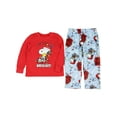 thumbnail image 7 of Peanuts Christmas Pajamas Toddler Sleeper Snoopy Merry & Bright Holiday AOP Fleece Pajama 2-Piece Pajama Set, 7 of 7