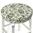 thumbnail image 3 of Fotbe Skull with Cash Stool Covers Round,Waterproof Round Bar Stool Covers Bar Chair Covers Washable Stool Cushion Slipcover for 12-14 Inch Chair-12 inch, 3 of 7