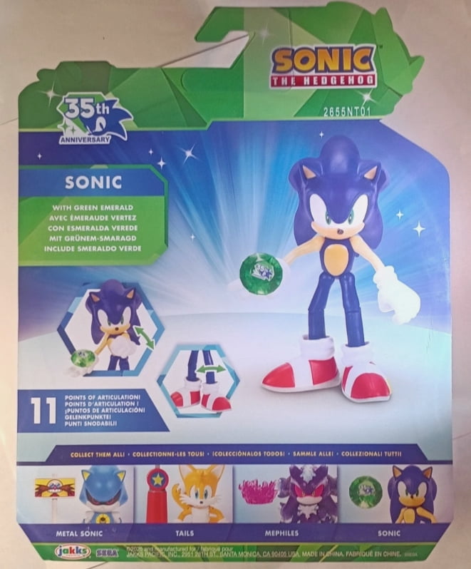 Modern Sonic w/ Chaos Emerald 35th Anniversary Action Figure - 4
