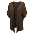 thumbnail image 2 of Made by Johnny Women's Kimono Style Short Sleeve Dolman Cardigan S BROWN, 2 of 6
