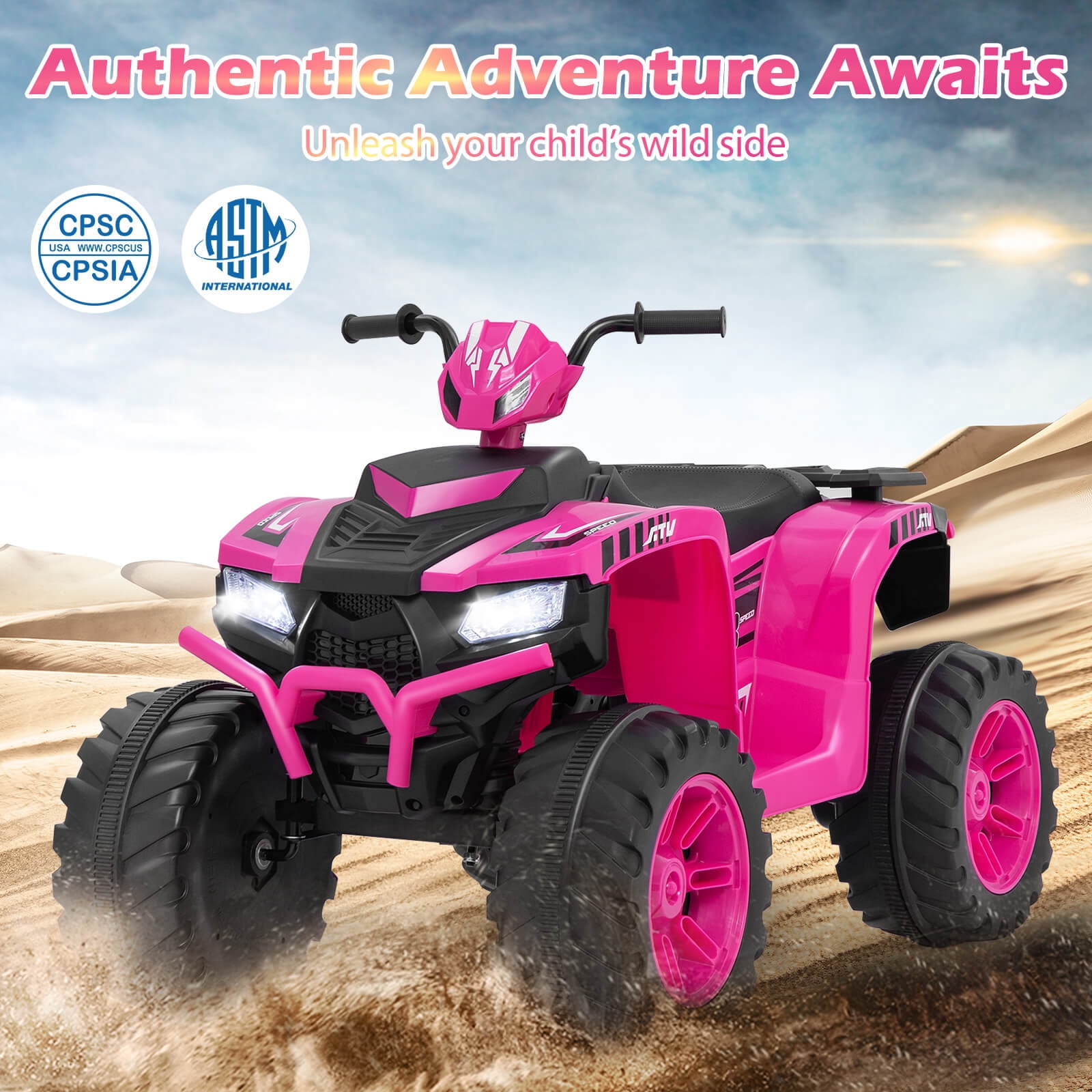 Infans 24V Kids Ride-On Electric ATV 4-Wheeler Quad Car with Wireless Connection