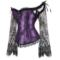 thumbnail image 3 of Corset Mode Femme en Satin à Lacets Style Rétro Bustier Floral Push-Up Moulant, 3 of 8