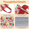 thumbnail image 4 of Pioneer Flower Floral Print Pattern Insulated Lunch Bag for Women & Adults,Large Portable Soft Cooler Lunch Bag,Thermal Food Storage Tote with Pearl Cotton,8.66L,8.75x5.75x9.5 Inch, 4 of 6