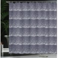 thumbnail image 4 of Ambesonne Abstract Shower Curtain, Polka Dotted Flows Pattern, 69"Wx84"L, Dark Indigo and White, 4 of 5