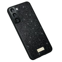 Allytech Galaxy S25 Glitter Case for Girls Women, Bling Design Hard Shell Slim Bumper Anti-Scratch Shockproof Fashion Phone Case Cover for Samsung Galaxy S25, Black
