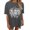 Grey, variant on NJGRAE Womens Business Casual Tops Floral Print Summer T-Shirts Women's Oversized Top Loose Short Sleeve T Shirt Ribbed Knit Casual Top L