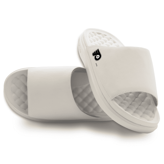 Unisex ISlide Cream Philadelphia Flyers Minimalistic Motive Slide Sandals