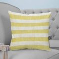 thumbnail image 4 of Pillow Covers 24x24 Set of 2, Yellow Striped Throw Pillow Covers Decorative Couch Cushion Cover, Farmhouse Vintage Stripes Microfiber Soft Square Pillowcases for Bedroom Living Room Sofa, 4 of 7