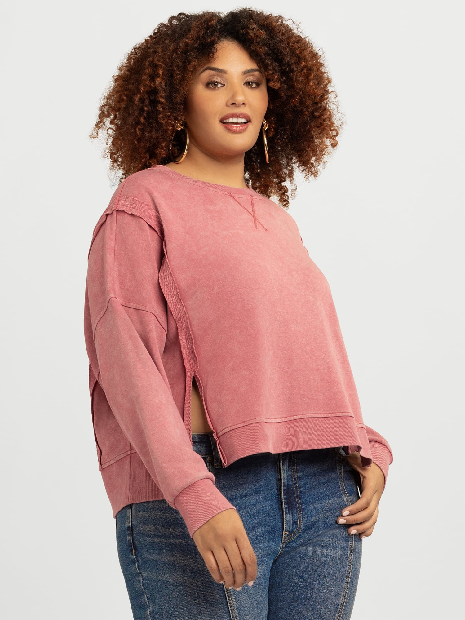 Jessica Simpson Women's Philomenia Knit Denim Pullover Top, Sizes XS-4X