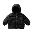thumbnail image 2 of Kids Winter Hooded Puffer Coat, Girls Thick Warm Windproof Long‑Sleeve Solid Color Outerwear for Cold Winter Days | CSEONE, 2 of 9
