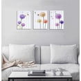 thumbnail image 6 of HFDF Dandelion and Butterfly purple flowers Canvas Prints Wall Art Paintings Abstract Wall Artworks Pictures for Living Room Decoration,/piece, 3 Panels Home Wall decor posters 12x18inch Framed, 6 of 7