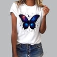 thumbnail image 2 of Otvok Women's Summer Graphic Tee Shirts Short Sleeve Crew Neck Butterfly Print Casual Tops Fashion Clothes Everyday Wear, 2 of 6