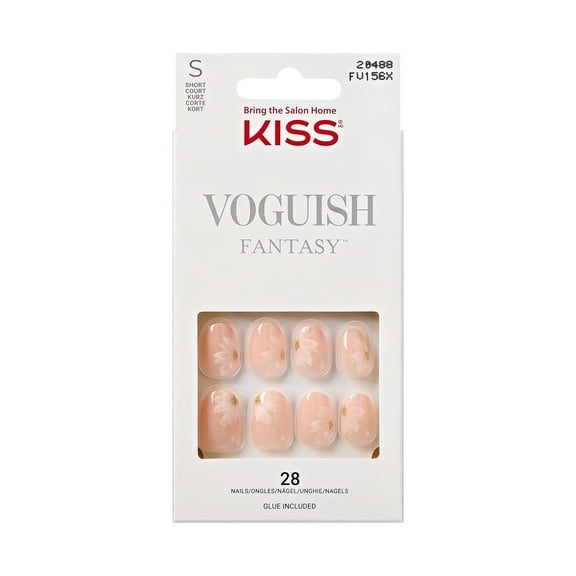 KISS Voguish Fantasy Press on Nails, How to Love, Neutral, Short Oval, 28 Count