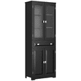 thumbnail image 1 of HOMCOM 63" Kitchen Pantry Storage Cabinet w/Adjustable Shelves Glass Door, 1 of 10