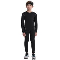 2Pcs Boys Long Sleeve Sports Base Layer Compression Shirt Leggings Set, SILVERCELL Kids Quick Dry Athletic Football Basketball Undershirt Activewear Suit, 4-10 Years