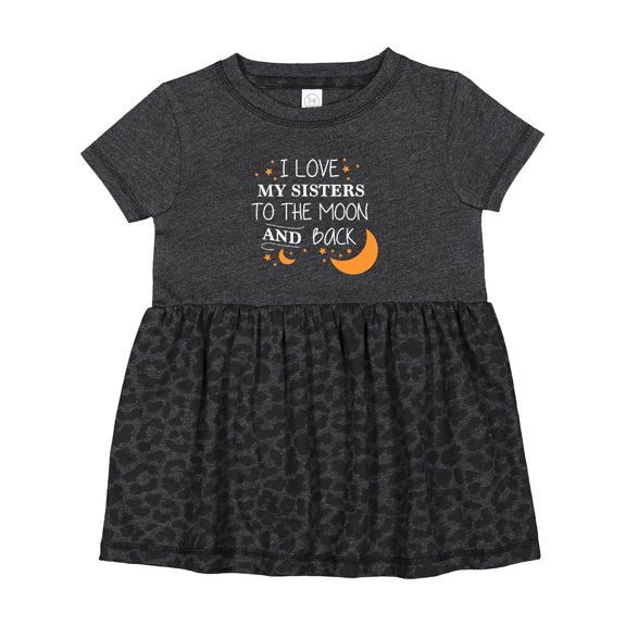 Inktastic I Love My Sisters to the Moon and Back Girls Baby Dress