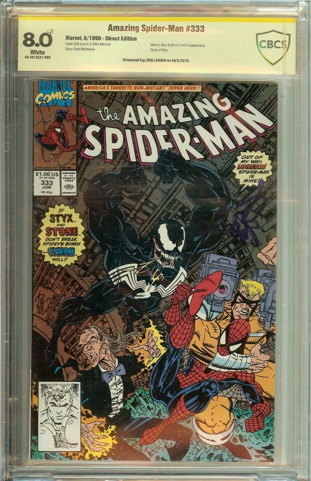 Amazing Spider-Man #333 Signature Series Signed CBCS 8.0 Signed Erik Larsen