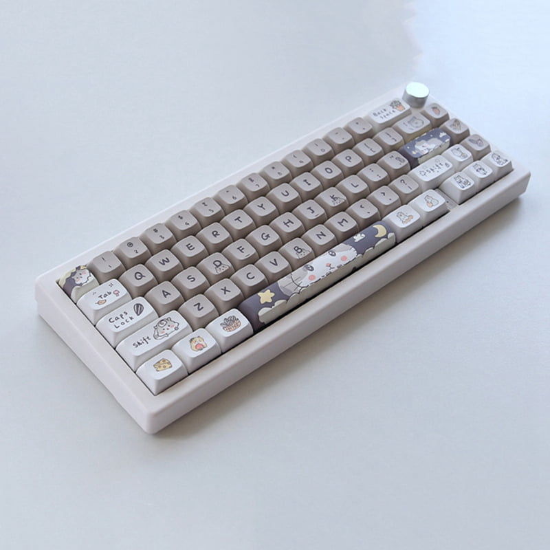 132 Keys Cute Mouse Theme Keycaps XDA Profile Key Caps English for 61/64/68/84/87/96/98/104 Mechanical Keyboard Keycaps