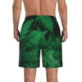 thumbnail image 3 of Kdxio Green Leave Fern Pattern Mens Casual Shorts - Drawstring Summer Beach Sports Shorts for Men, 3 of 9