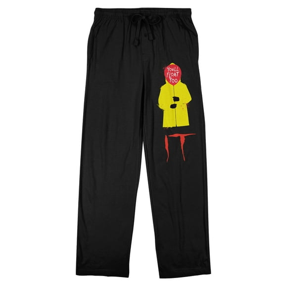 IT You'll Float Too Men's Black Sleep Pants-Medium