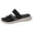 Black, variant on Slides for Women Adjustable Strappy Sandals Comfortable Thick Soft Sole Slip on Beach Shoes Open Toe Summer Casual Slippers Dark Green Size 7